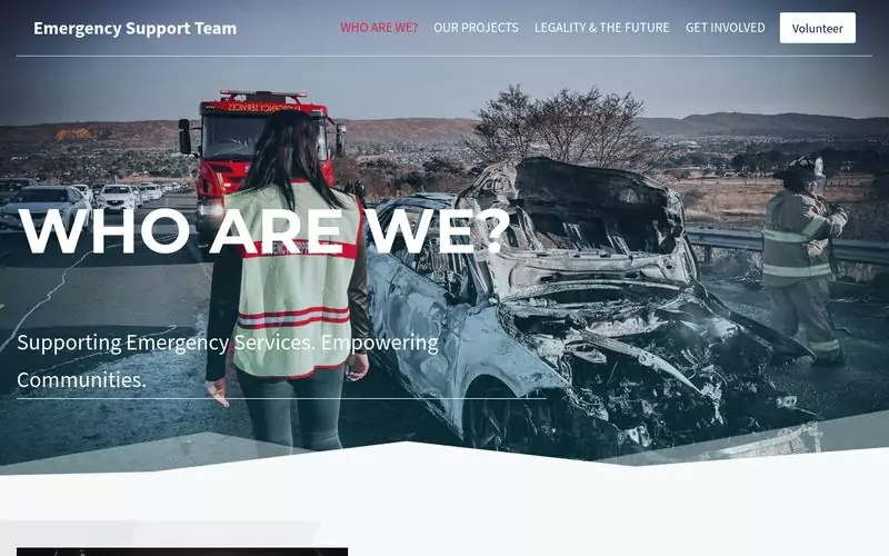Emergency Support Team website screenshot